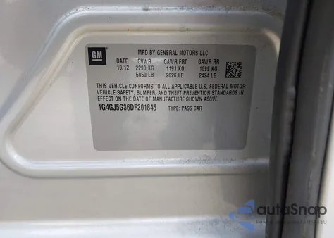 2013 Buick Lacrosse Touring Group z USA, uszkodzony, nr VIN 1G4GJ5G36DF201845